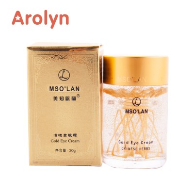 Pure 24k gold & Chinese herb Eye bag removal Sea collagen Firming Anti-wrinkle Fat granule removal eye gel Cream OEM/ODM